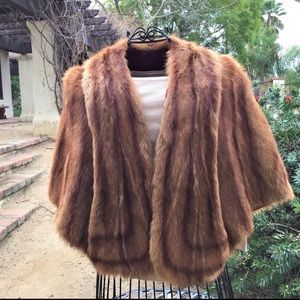 STUNNING vintage Whiskey Mink Capelet, Shawl, Cape Stole Shrug Wrap